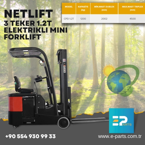 NETLİFT Elektrikli Mini Forklift 3 Teker 1.2t